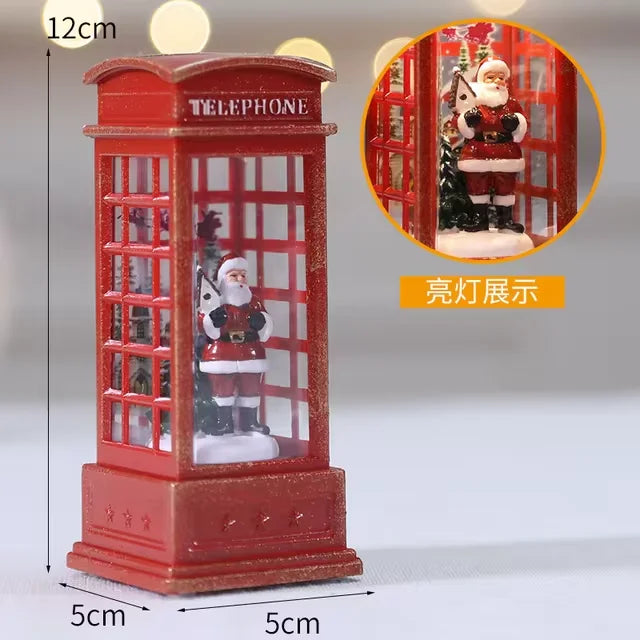 Christmas Desktop Decorations luminated Telephone Booths Christmas Lights Telephone Booths Wind Lights Crystal Lights Gifts