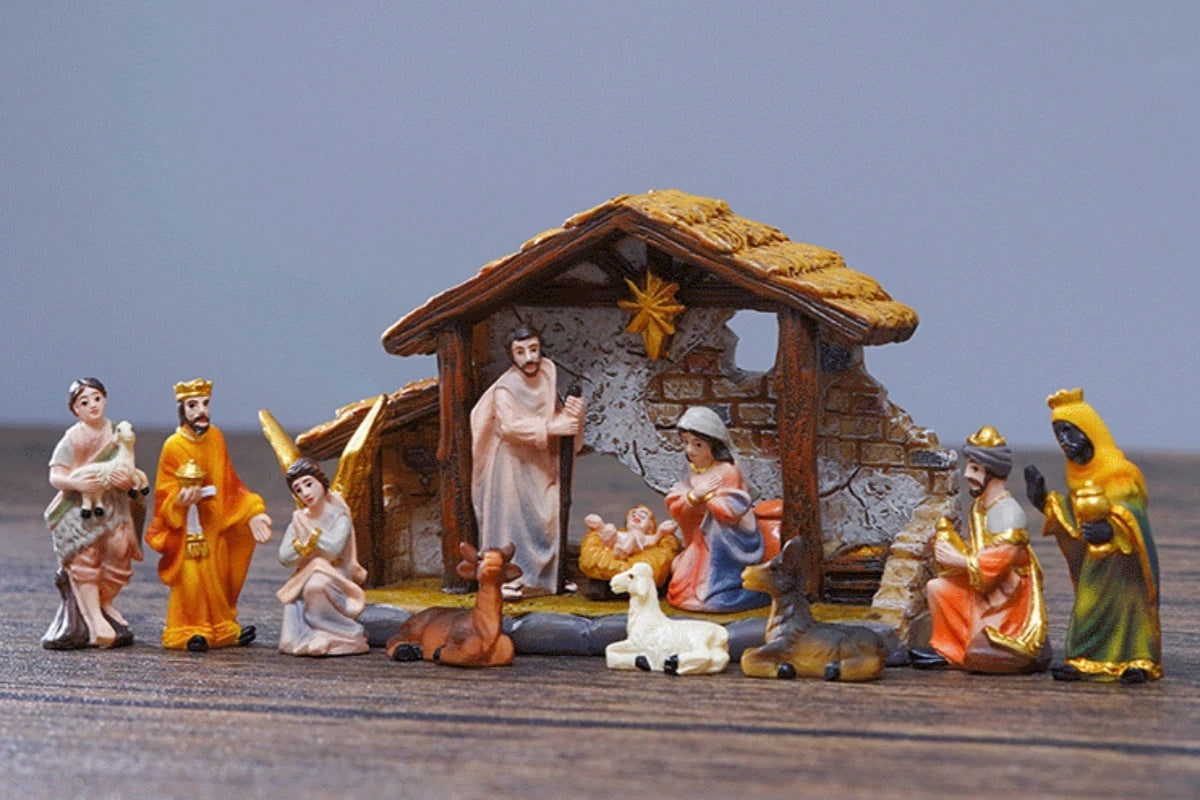 2025, hars kerststalfigurenset: kerst Christus geboorte van Jezus ornamenten – ideaal kerst Navidad decor voor thuis tafelblad accenten