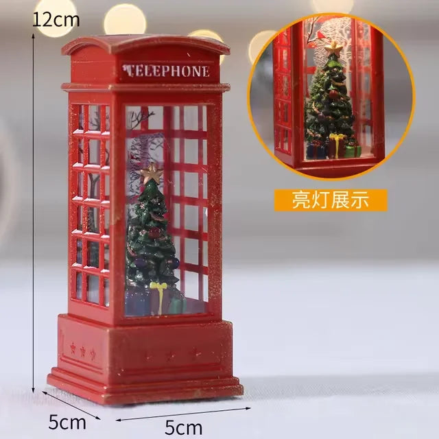 Christmas Desktop Decorations luminated Telephone Booths Christmas Lights Telephone Booths Wind Lights Crystal Lights Gifts