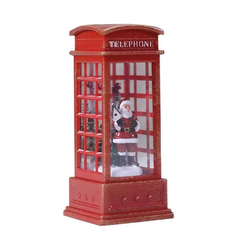 Christmas Desktop Decorations luminated Telephone Booths Christmas Lights Telephone Booths Wind Lights Crystal Lights Gifts
