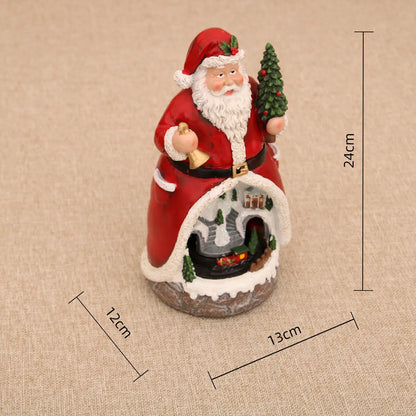 Christmas Cabin Figurine Musical Box Light Christmas Ornaments Decorations Music Box